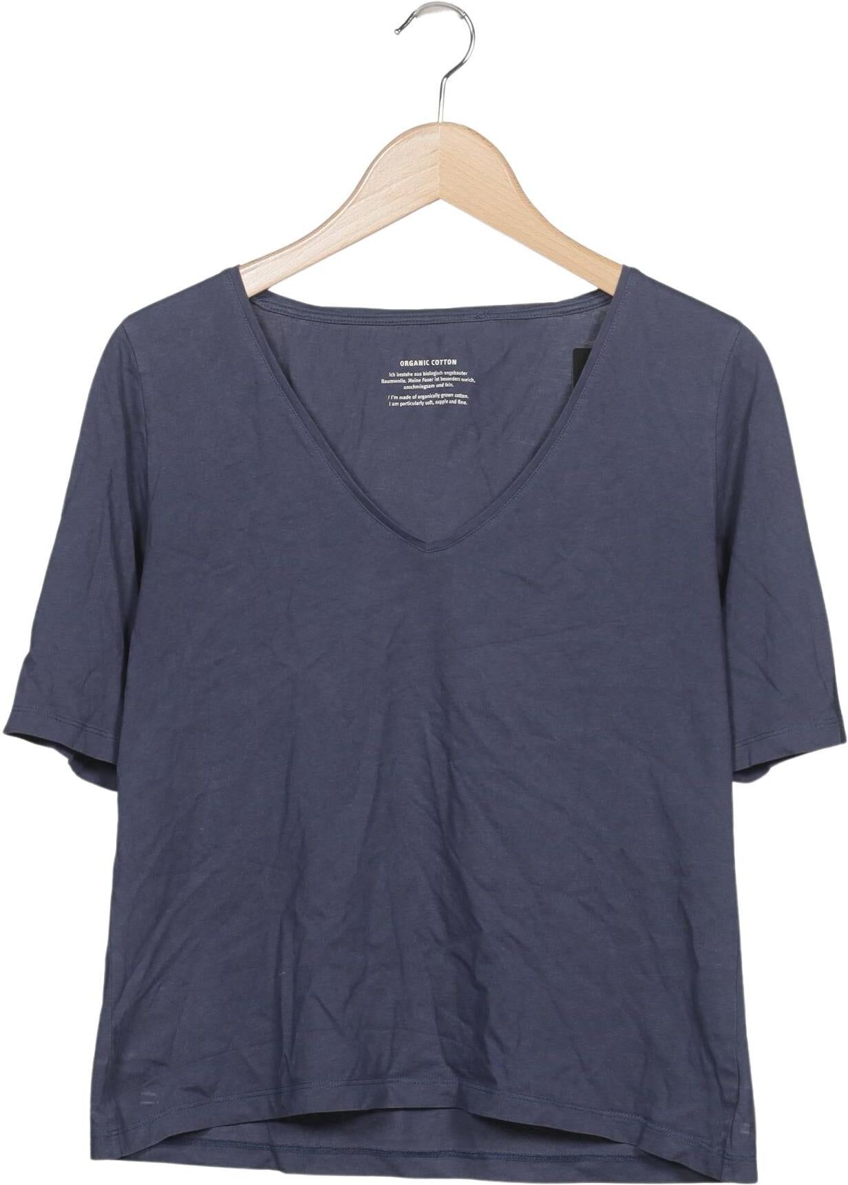 Lanius Damen T-Shirt, Marineblau, Gr. M, Baumwolle - Second Hand
