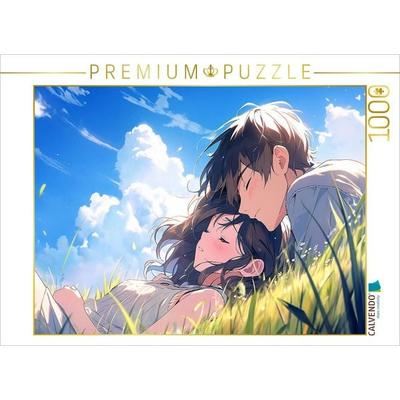 CALVENDO Puzzle Lass uns zusammen träumen - Pärchen im Manga Style | 1000 Teile Lege-Größe 64x48cm Foto-Puzzle für glückliche Stunden