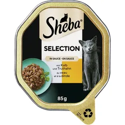 Sheba Sauce 85 Gramm Katzennassfiutter 44 x 85 Gramm Kalb und Truthahn