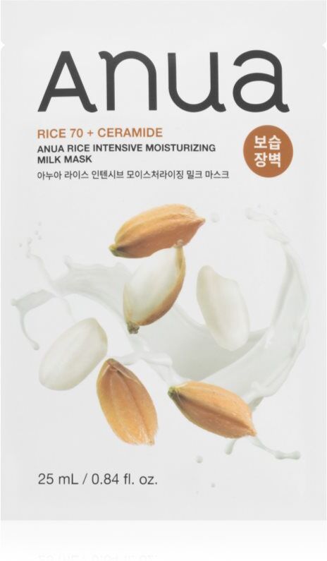 Anua Rice Intensive Moisturizing Milk Mask nourishing sheet mask for radiance and hydration 25 ml