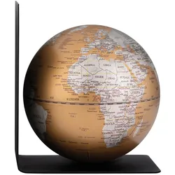 Buchstütze mit Globus „BookGlobe Single“ – Magnetisch, 13 cm, edles Design silbe...