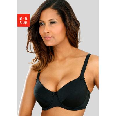Push-up-BH NUANCE BY LASCANA "BH mit Bügel, Schalen-BH", Damen, Gr. 115, Cup E, schwarz, Microtouch, Obermaterial: 88% Polyamid, 12% Elasthan, BHs Push-up-BH, mit herausnehmbaren Kissen, Dessous