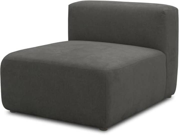 DOMO. collection Sessel Adrian, Modul-Sofa, Polsterhocker mit Rückenlehne, Modul-Couch, Sessel Element, kombinierbar, Polstersessel, 85 x 108 x 69 cm (BxTxH), dunkelgrau