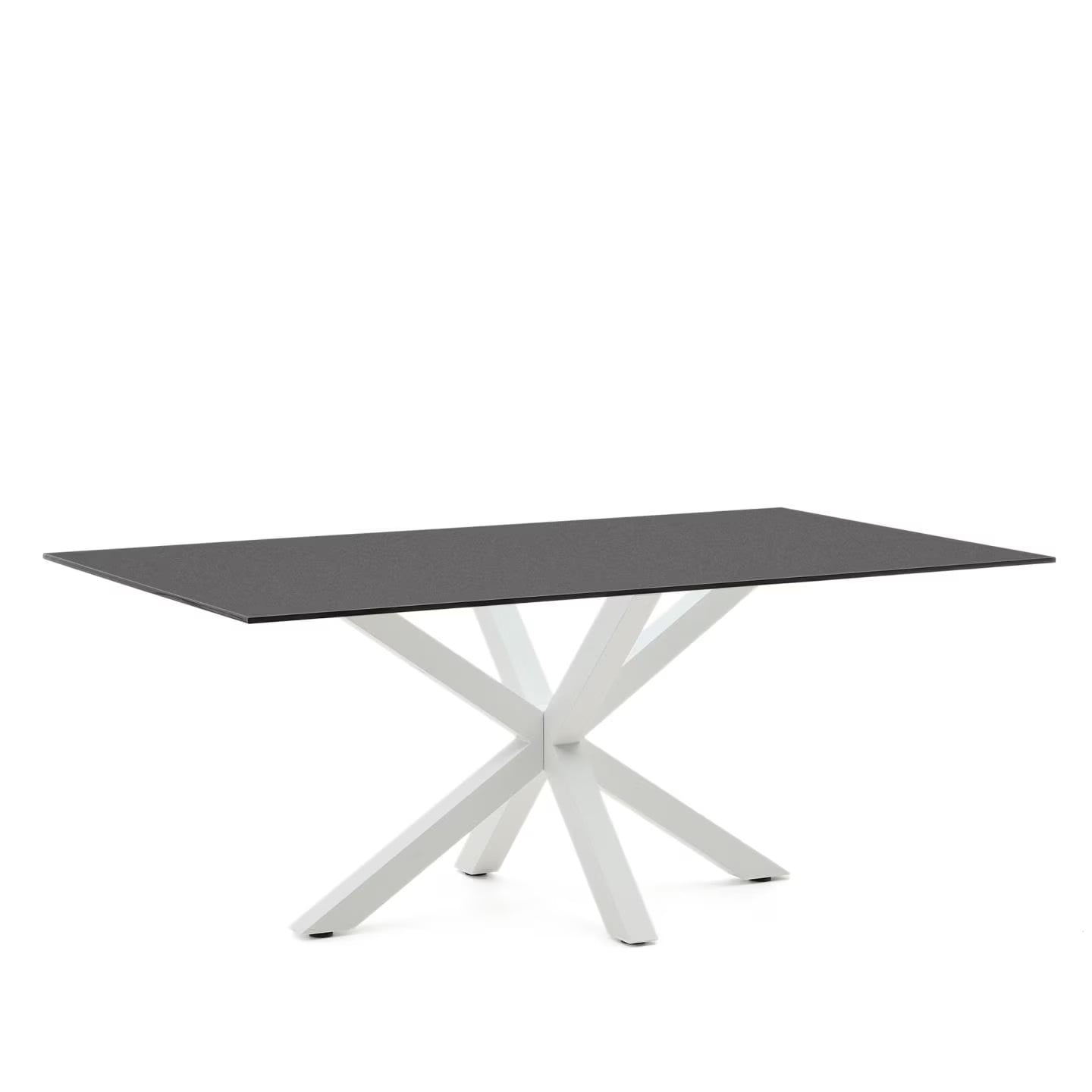 Kave Home Eettafel Argo Glas Zwart B: 200 cm, D: 100 cm