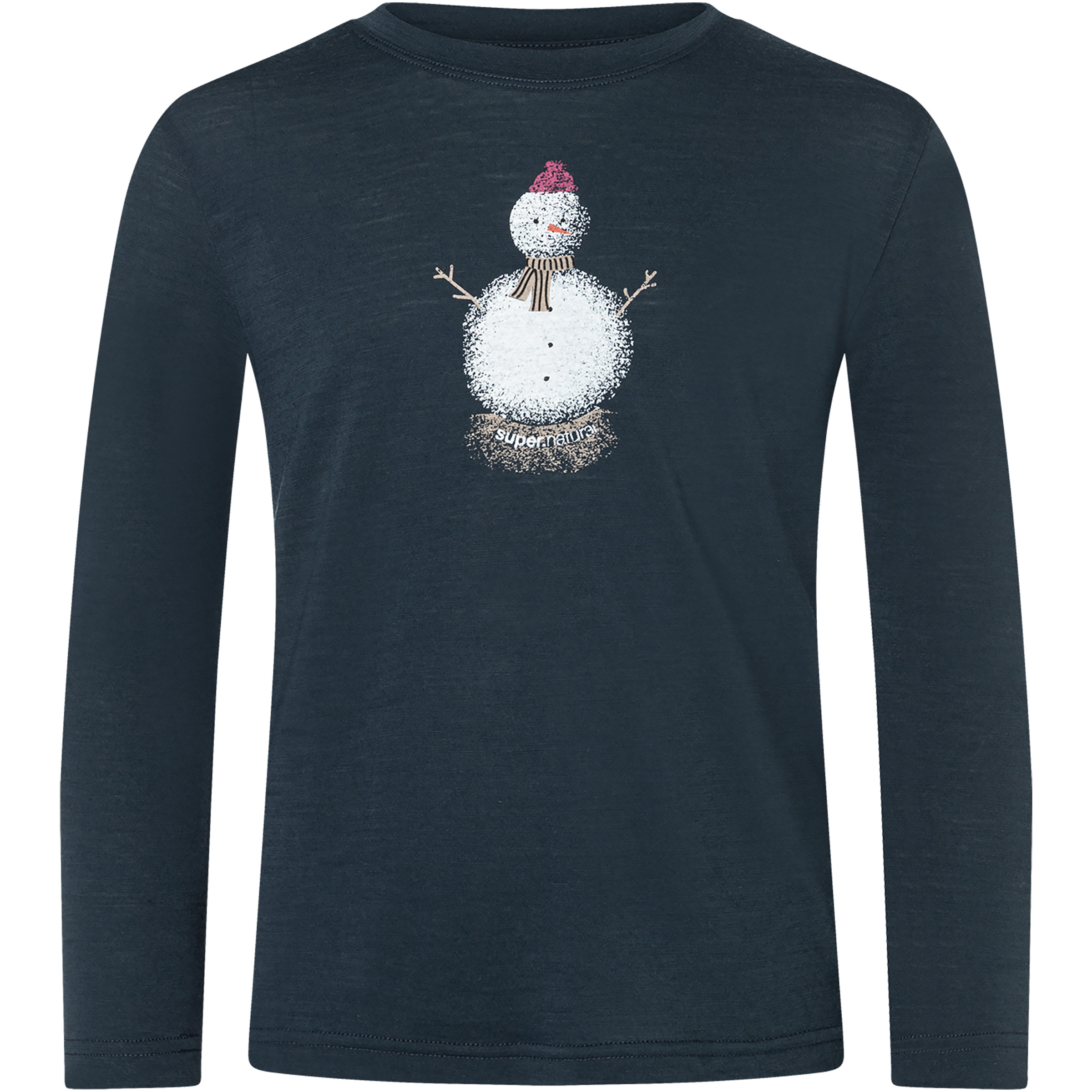 Super.Natural Snowman Kinder Longsleeves blau Größe 116 Hautfreundlich Merinowolle