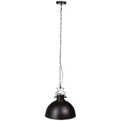 Relaxdays Hängeleuchte Industrie, matt, HxBxT:146x40,5x40,5cm, glockenförmig, Metall, E27 bis 40W, dunkelbraun
