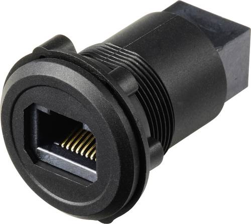 TRU COMPONENTS RJ45/CAT5 Einbaubuchse, Buchse/Buchse, Plastik, Schwarz TC-14378436 Buchse RJ45/CAT5 Einbaubuchse Schwarz 1