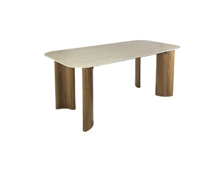 Feeling4Home Esstisch Manvo 180 cm – Keramikplatte, Beine in Eichenoptik, Geschwungene Beine mit Curvo-Design