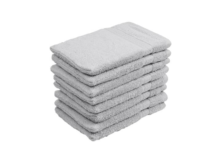 8er-Set Waschhandschuhe aus 100% Baumwolle, Waschlappen mit Schlaufe, silber
