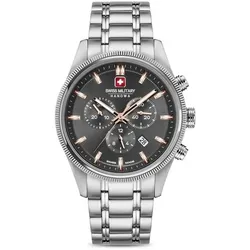 SWISS MILITARY HANOWA - AIRMAN FIRST CLASS - Chronograph - Metallarmband - silver - gun metal dial