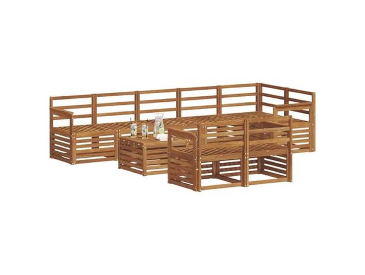KTHLBRH 9-teiliges Sofaset aus massivem Akazienholz Modular, Lattenrost-Design, pflegeleicht, für den Außenbereich, 110 kg pro Stuhl