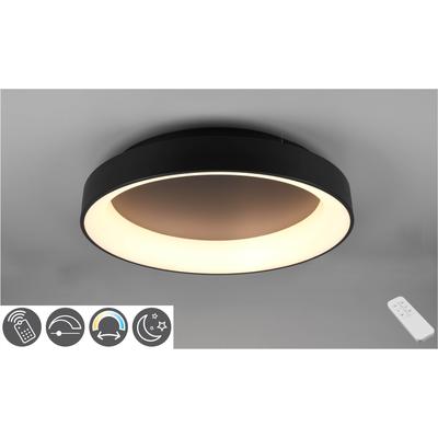 TRIO LEUCHTEN LED Deckenleuchte "GIRONA", schwarz, 1, Ø 60cm H: 12cm, 1 Stk., Leuchten, integrierter Dimmer, Lichtfarbe stufenlos einstellbar, Nachtlicht, LED Deckenleuchte