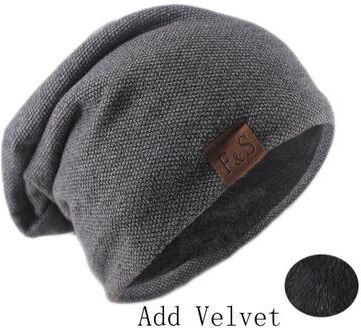 Multicon Wholesale Hub Spring Casual Soft Turban Hats, Fashion Bonnet Hat For Men And Women, Autumn Knitted Skullies Beanies Hip Hop Beanie add Velvet Dark Gray