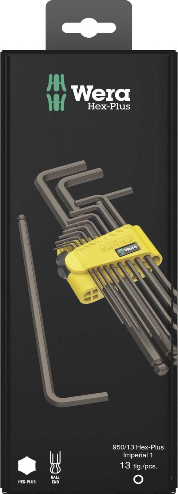 Wera 950/13 Hex-Plus Imperial 1: Set ringsleutels, BlackLaser