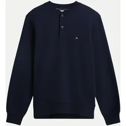 Sweatshirt mit Henley-Kragen Blau XXL