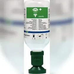 Augenspülflasche 500 ml, Natrium-Chlorid-Lösung, speziell geformte Augenmuschel