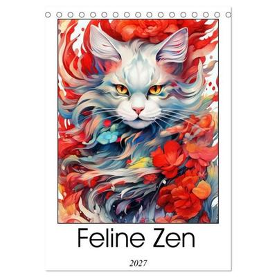 Feline Zen (Desk Calendar 2027 DIN A5 portrait), CALVENDO 12 Month DeskCalendar