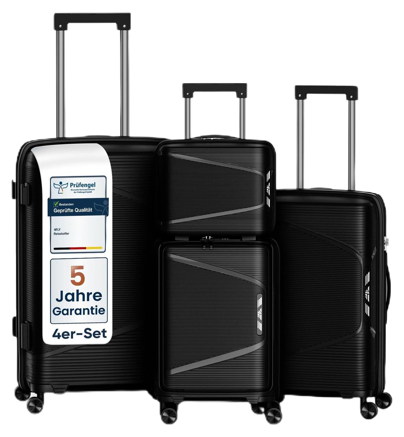 Reisekoffer Koffersatz Trolley - Hartschalenkoffer - 4-teilig - Schwarz