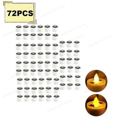 Uplift Picks Solar Flameless Tea Light Candles For Waterproof Outdoor Holiday Decor Ambiance 72 Pcs warm
