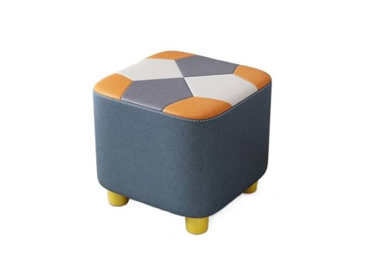 DANNMPX Sitzhocker Wohnzimmer Multifunktionaler Quadratischer Fußhocker, Atmungsaktives Gewebe, Weiches Kissen Zusätzliche Sitzplätze(Blue)