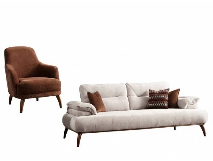 Villa Möbel Polstergarnitur Almond, (Set, Set besteht aus: 3 Sitzer+Sessel), mit Relax-/Bettfunktion durch verstellbare Rückenlehne und Armlehne