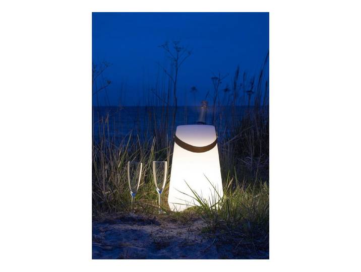 tinkaro Weinkühler Bristol LED mit Gurt 25 x 25 x 37,5 cm Weiß, Getränkekühler mit Tragegurt und wiederaufladbarer Stromversorgung