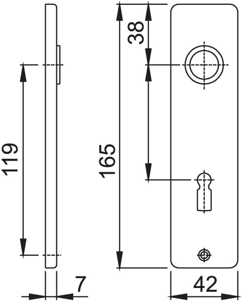 Hoppe Kurzschild-Paar 202KP/AP Alu. F2 BB (3106011)