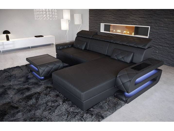 Couch Bologna L-Form in Leder