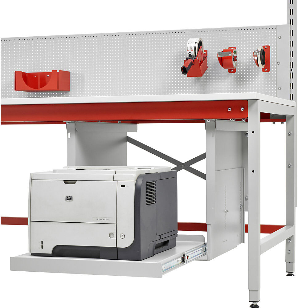 kaiserkraft Auszugslade, zur Untertischmontage, für Drucker, Innen-HxBxT 450 - 600 x 534 x 600 mm