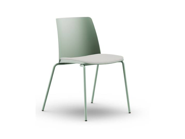 Chaise de réunion & visiteur Aria polypropylène assise tapissée piètement métal – Vert
