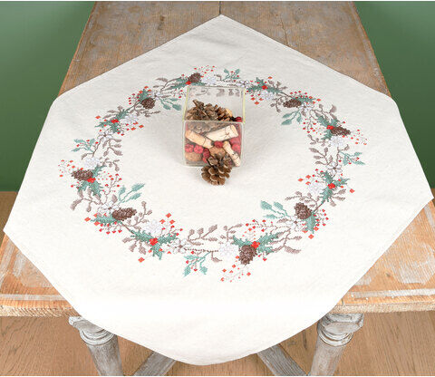 Stickmitteldecke "Winterzeit"
