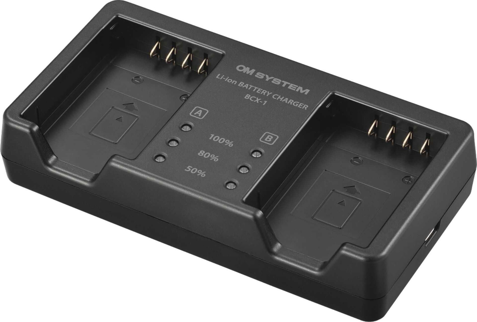 OM System BCX-1 oplader voor Olympus BLX-1 accu