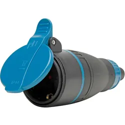 Kopp 183215103 Schutzkontaktkupplung wiederanschließbar, bruchfest, für Kabelquerschnitt bis 3x1,5mm2, Farbe: schwarz  - 3 Stück