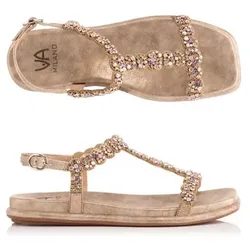 VIA MILANO Damen-Sandale verstellbarer Riemen Strass-Applikationen Absatz ca. 2 cm