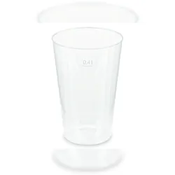 DeinPack 50 Mehrwegbecher 400ml Made in Germany  Getränkebecher mit Eichstrich  wiederverwendbar