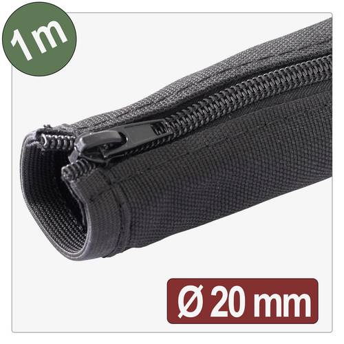 Quadrios 25CA761 25CA761 Geflechtschlauch Schwarz Polyester 1m 20mm (max) 1m