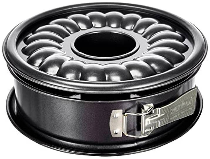 Zenker Deluxe springvorm met platte en buisvormige basis, email, zwart/metallic, diameter 26 cm