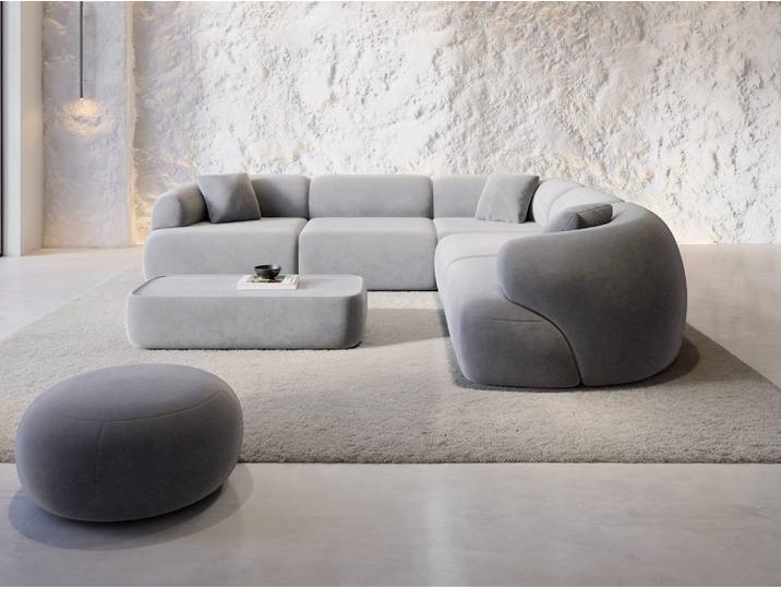 Couch Monteluna L-Form in Stoff
