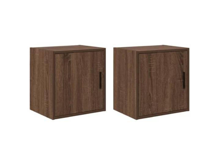 Helloshop26 2 Stück Garagenschrank Wandschrank Eiche Braun Praktische Aufbewahrung 40 x 30 x 41 cm aus Holzwerkstoff 02_0051430