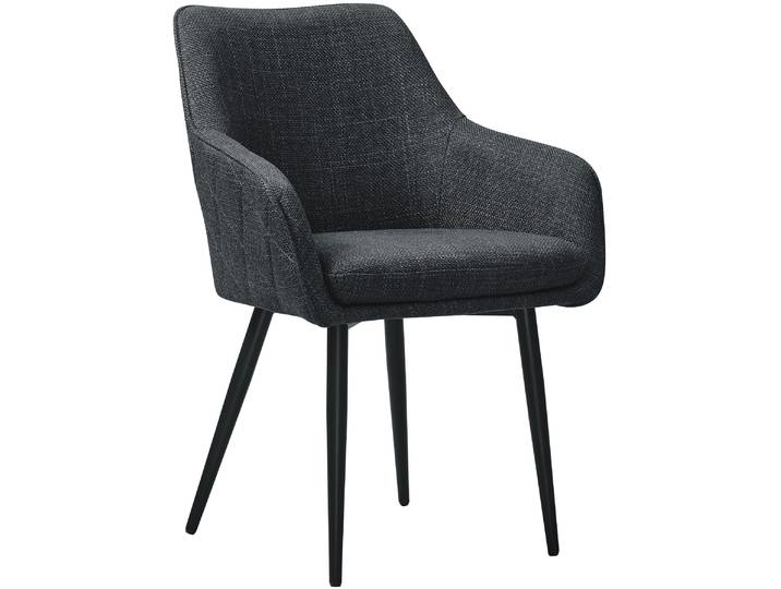 Esszimmerstuhl SALESFEVER Boston - Der Stuhl für Ihr Esszimmer , schwarz (anthrazit, schwarz, schwarz, anthrazit), B:61cm H:85cm T:60cm, Metall, Polyester, Stühle, Esszimmerstuhl, Diamantsteppung auf der Rückseite - Charmant & Einzigartig
