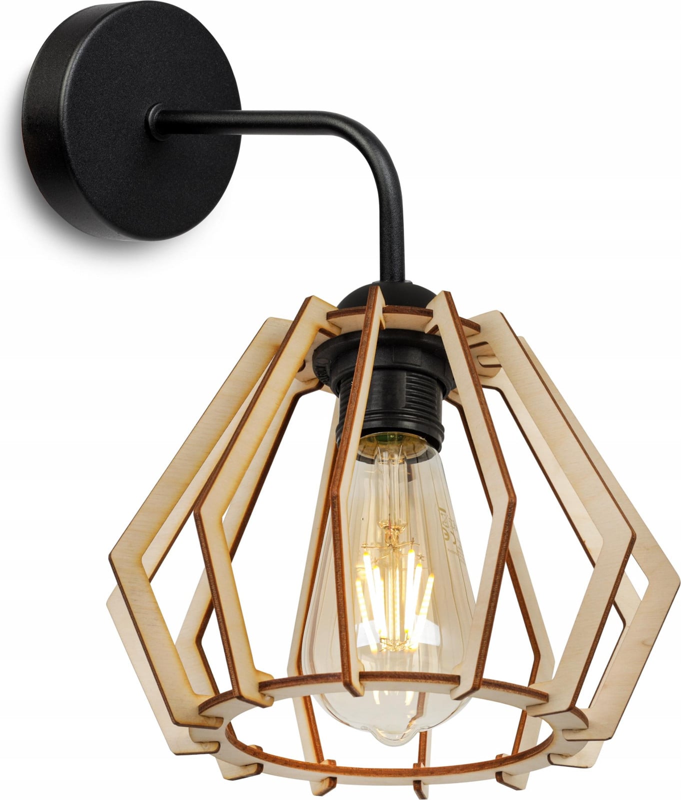 LightHome Moderne Houten Wandlamp met Led-verlichting