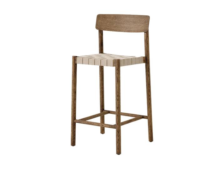 &Tradition Betty TK12 Counter Chair Barstuhl 65 cm Naturfarbenes leinen-geräucherte eiche