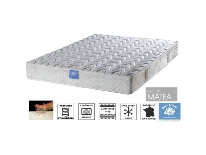 Matelas 140x190 cm Ressorts + Mémoire de forme - Soutien ferme - BELLE LITERIE Forum Visco - Épaisseur epaisseur 22 cm - Fabriqué en