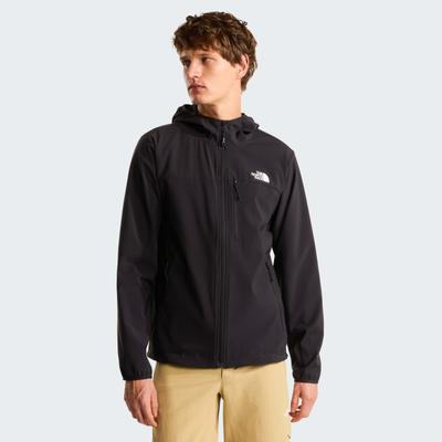 Softshelljacke THE NORTH FACE "M NIMBLE HOODIE 2", Herren, Gr. M, schwarz (tnf schwarz), Obermaterial: 90% Polyester, 10% Elasthan, Jacken Softshelljacke, sportlicher Stil, atmungsaktives Material, hochelastisch