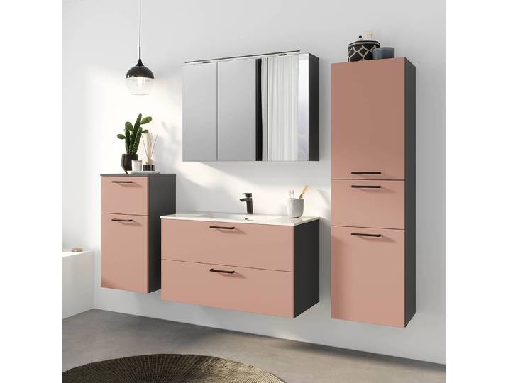 Badezimmerset MYBA XVII 4-teilig 190cm Pink/Altrosa