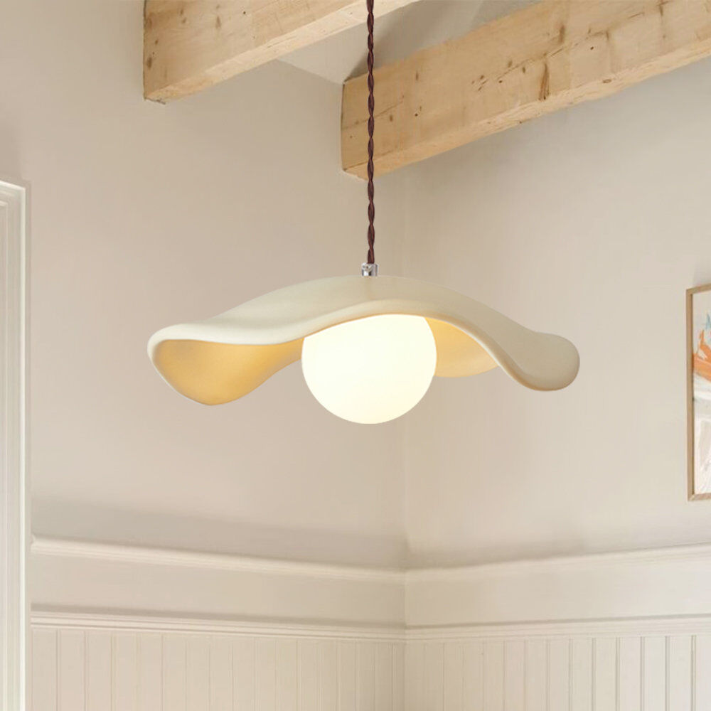 Ivy Bronx Dakarion 1-Light Resin Creative Cream Flower Pendant Light Single Pendant Antique Bronze 12cm H X 35cm W X 35cm D