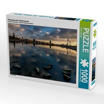 CALVENDO Puzzle Panorama bei Hochwasser | 1000 Teile Lege-Größe 64x48cm Foto-Puzzle für glückliche Stunden