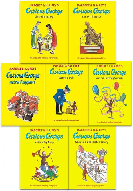 Walker Books Curious George 7 Books Collection Set by Margret & H.A. Rey - Paperback - Ages 3-6 - Fun Monkey Adventures for Early Readers