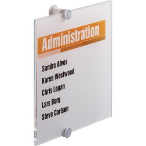 Durable Türschild 4824-19 Crystal Sign transparent, aus Acrylglas, 21 x 21cm