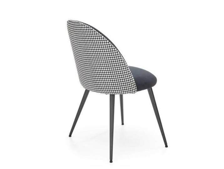 Chaise design noire et blanche pied de poule